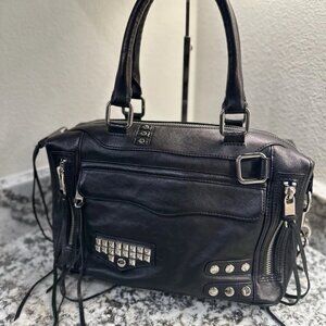 Rebecca Minkoff Black Studded Morning After Bag MAB Satchel